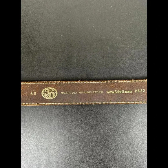 Genuine Leather Brown Belt, Silver Buckle by Belt Co. - SIZE 40 - Picture 2 of 3